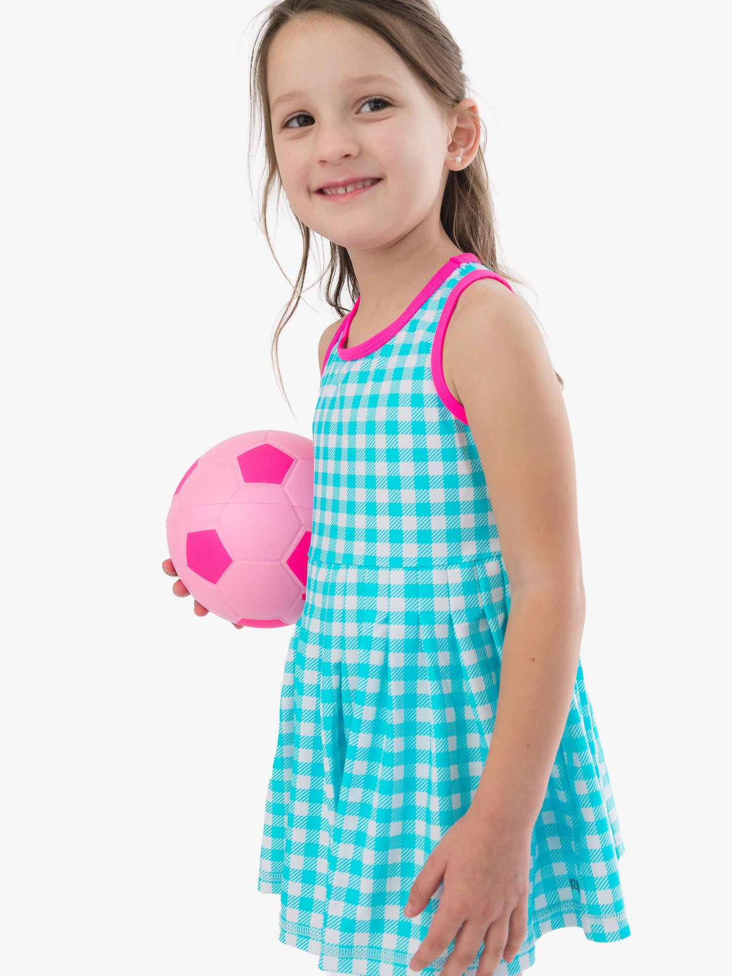 Aqua Gingham Dress