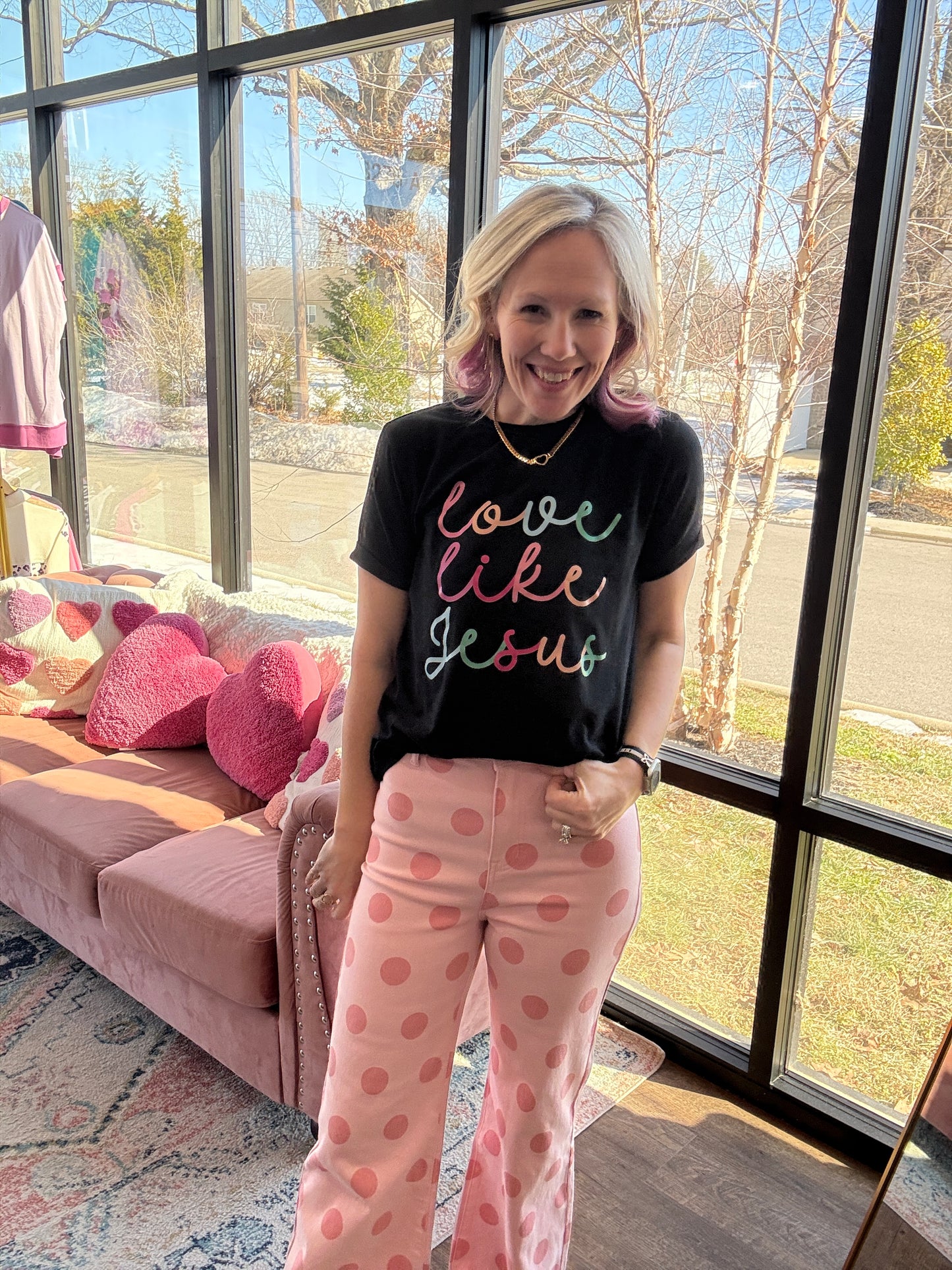 Pink Pop Polka Dot Denim