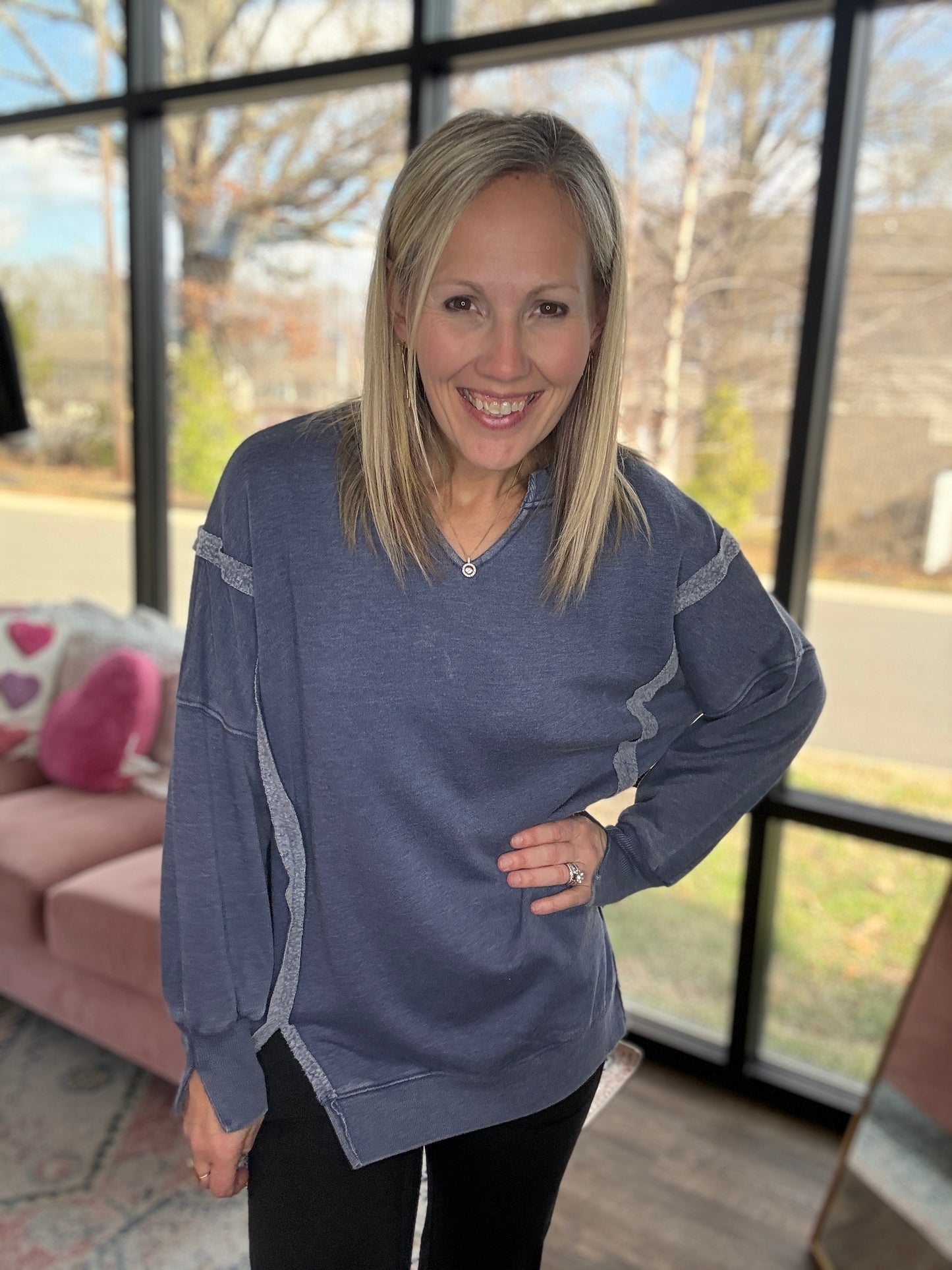 Comfy Cut Crew- Blue