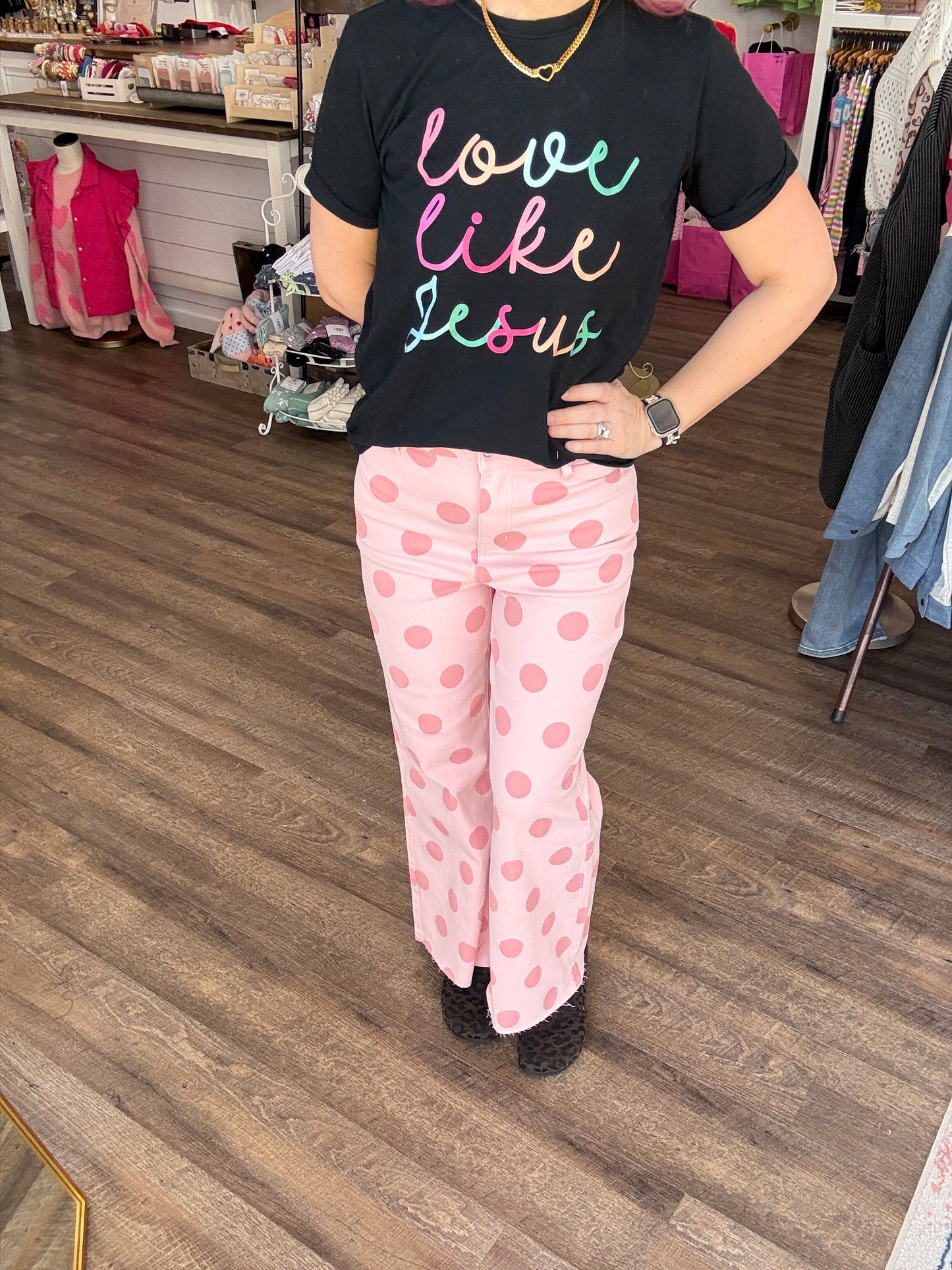 Pink Pop Polka Dot Denim