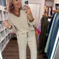 Mocha Striped Pant Set