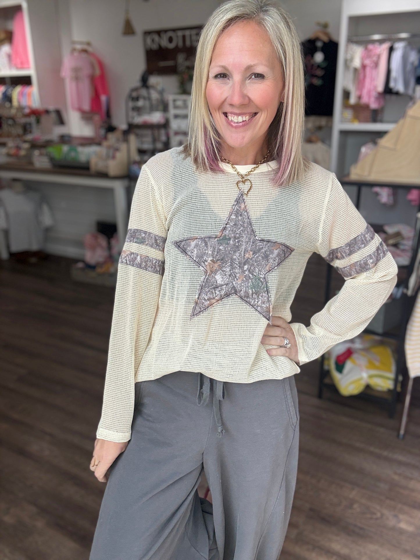 Mellow Mesh Top- Camo