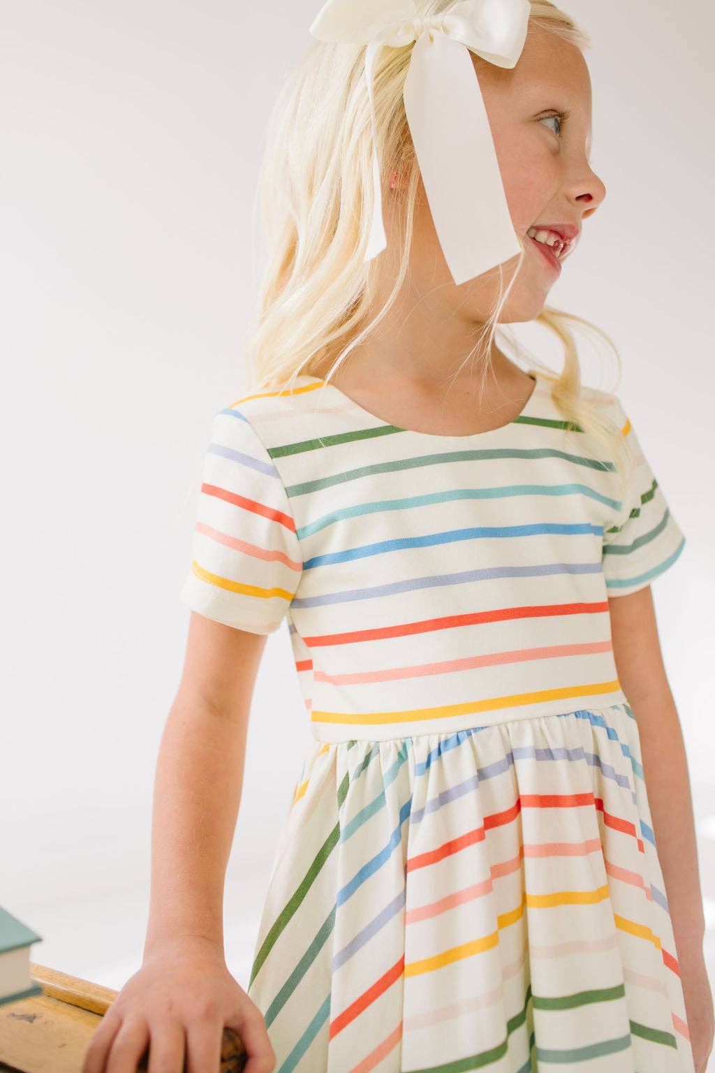 Primary Stripes Twirl Dress