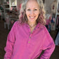 Marley Snap Sweatshirt- Magenta