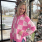 Pink Checkmate Sweater