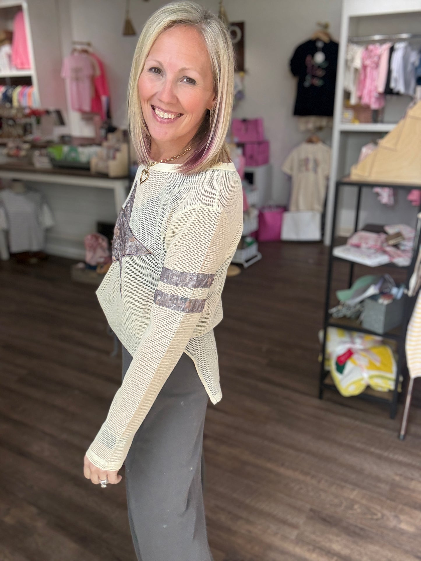 Mellow Mesh Top- Camo