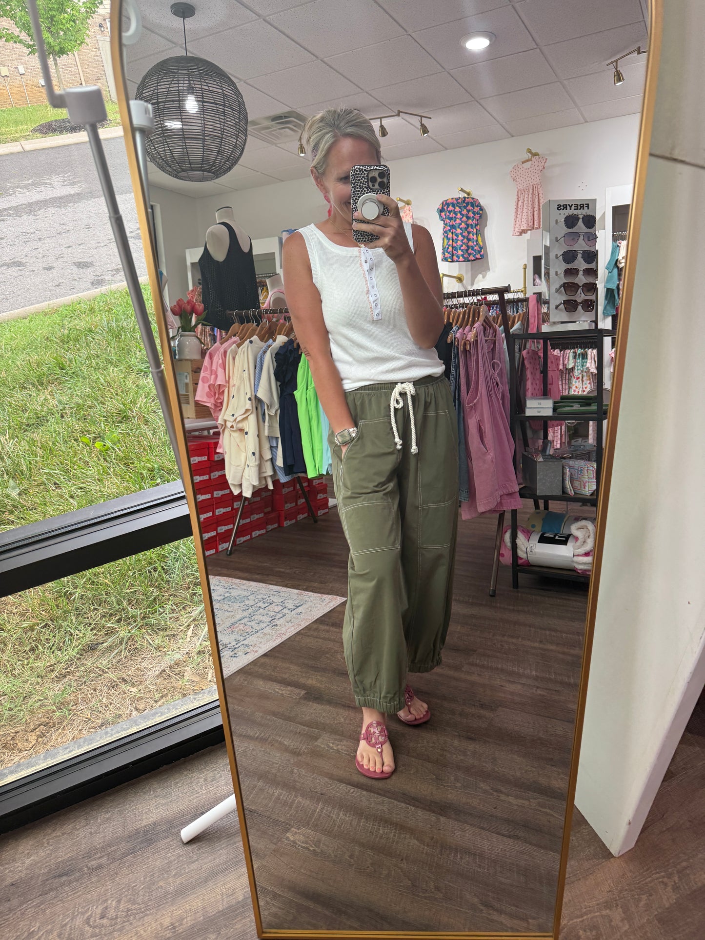 Off Duty Stitch Joggers- Olive
