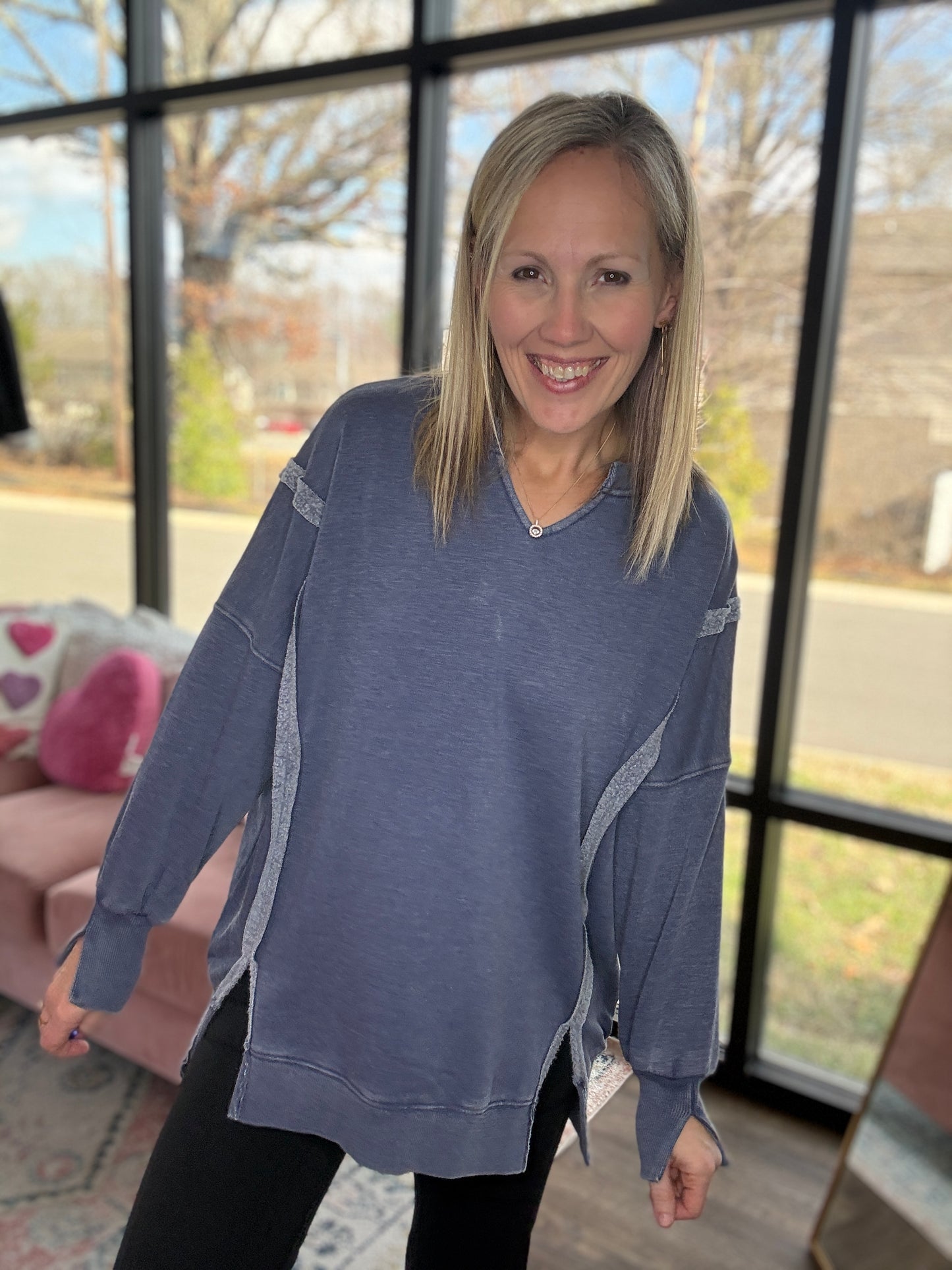 Comfy Cut Crew- Blue