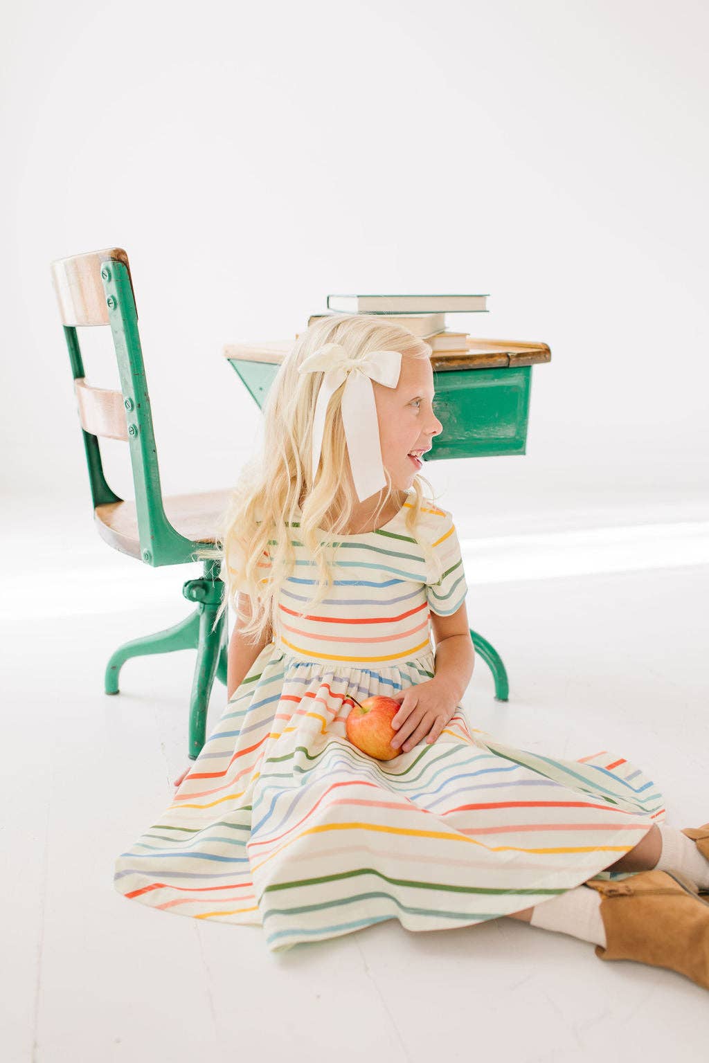 Primary Stripes Twirl Dress