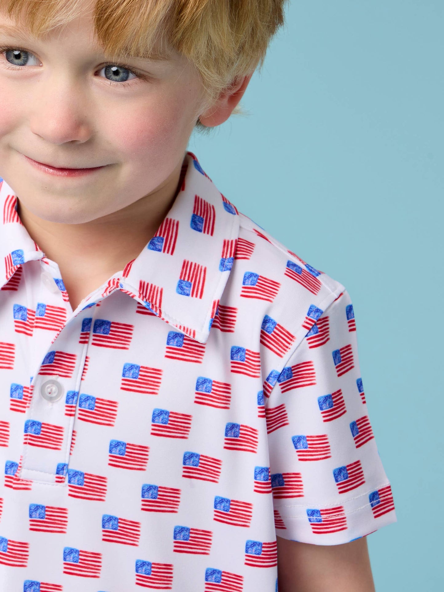Boys Freedom Flags Polo
