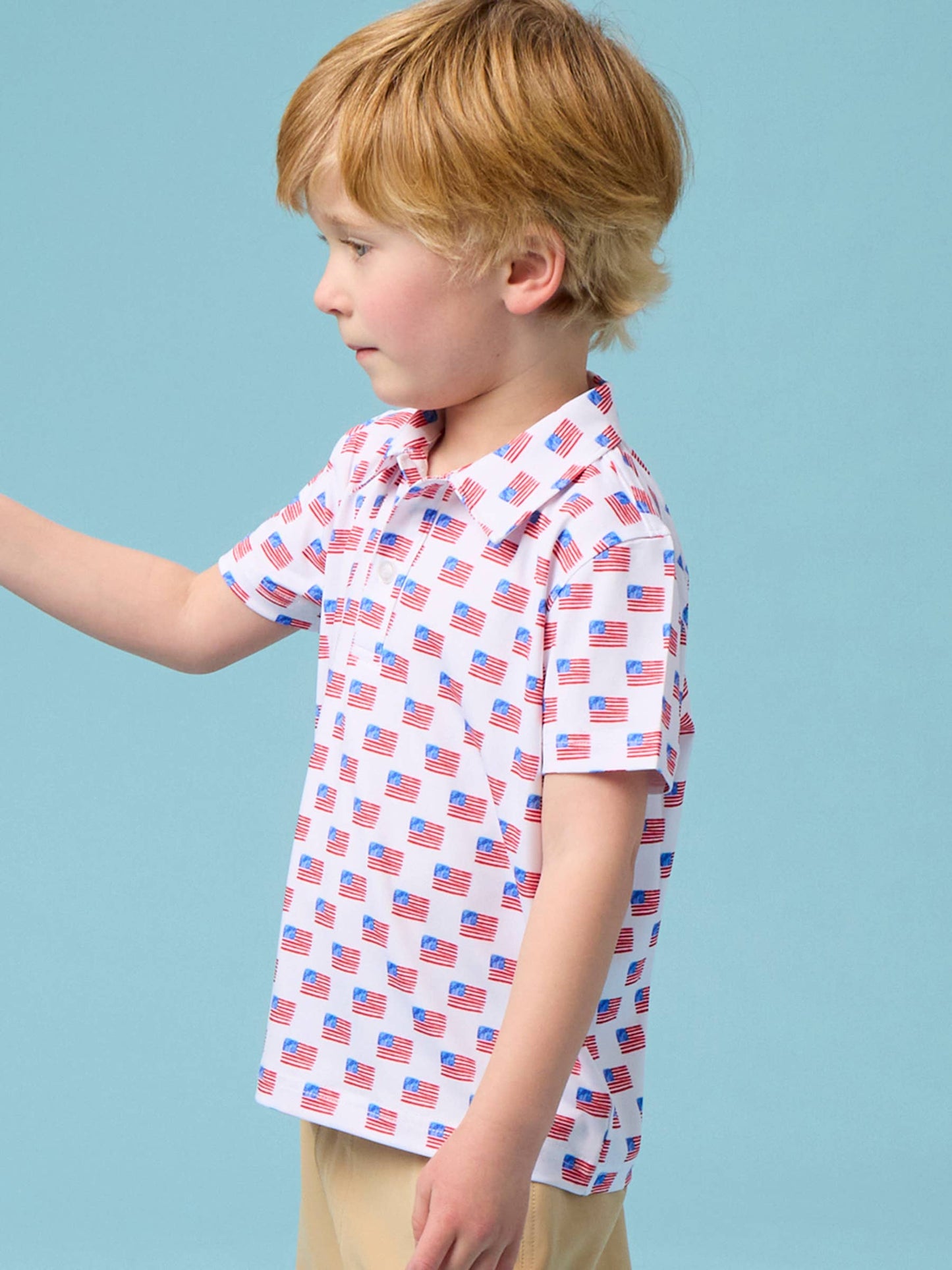 Boys Freedom Flags Polo