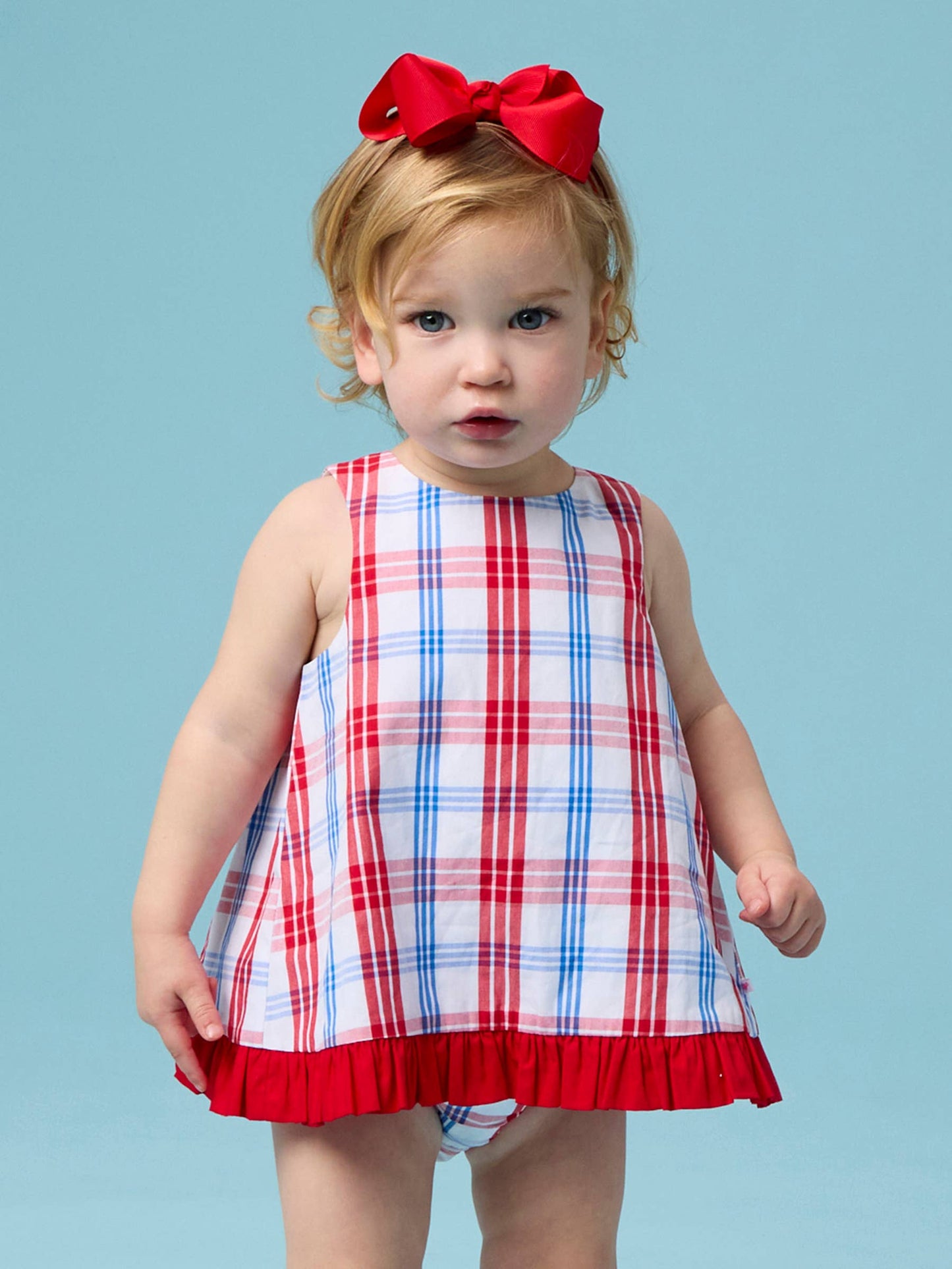 Plaid Ruffle Swing Top & Bloomer Set