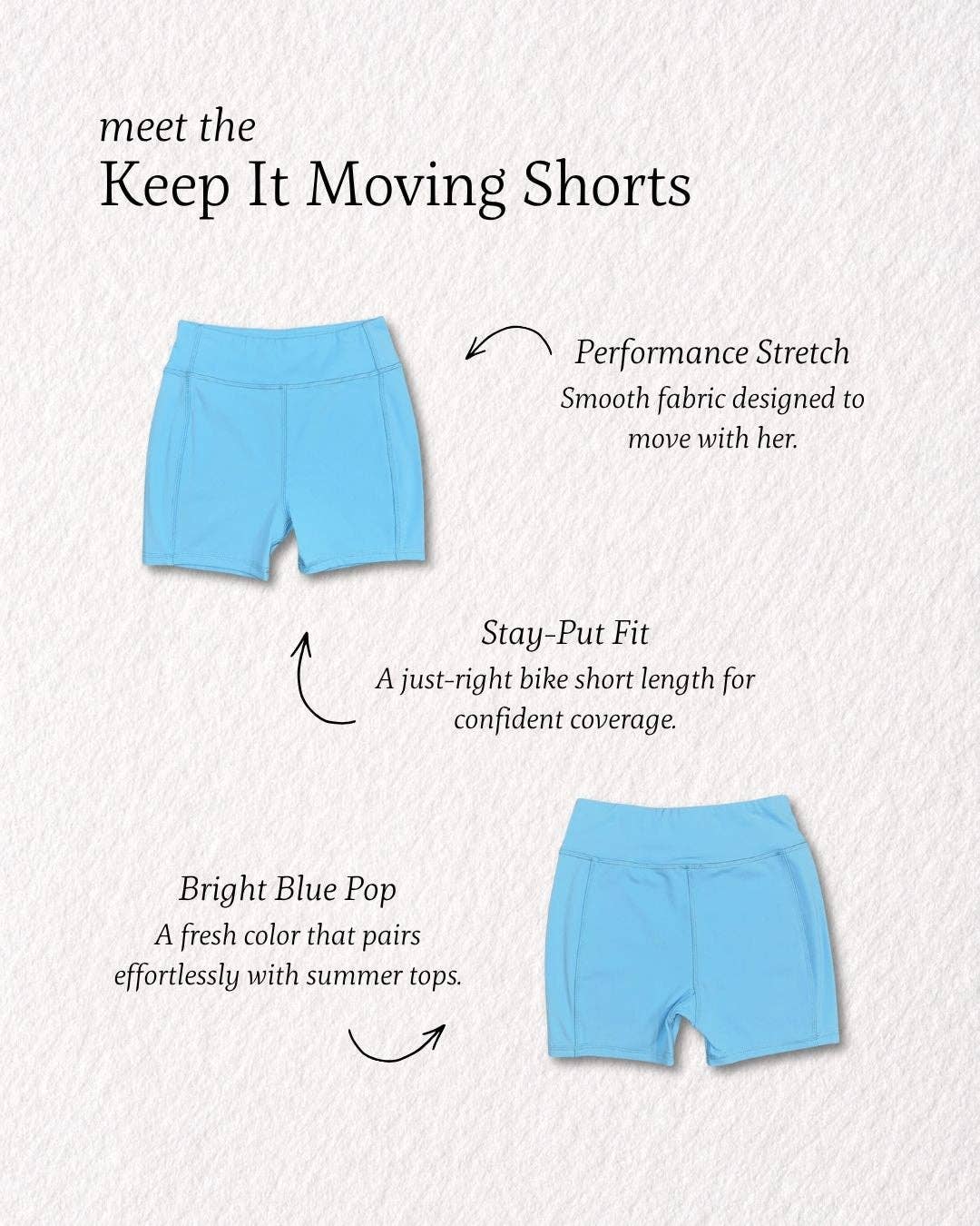 Keep It Moving Shorts: Dusty Blue