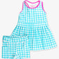 Aqua Gingham Dress