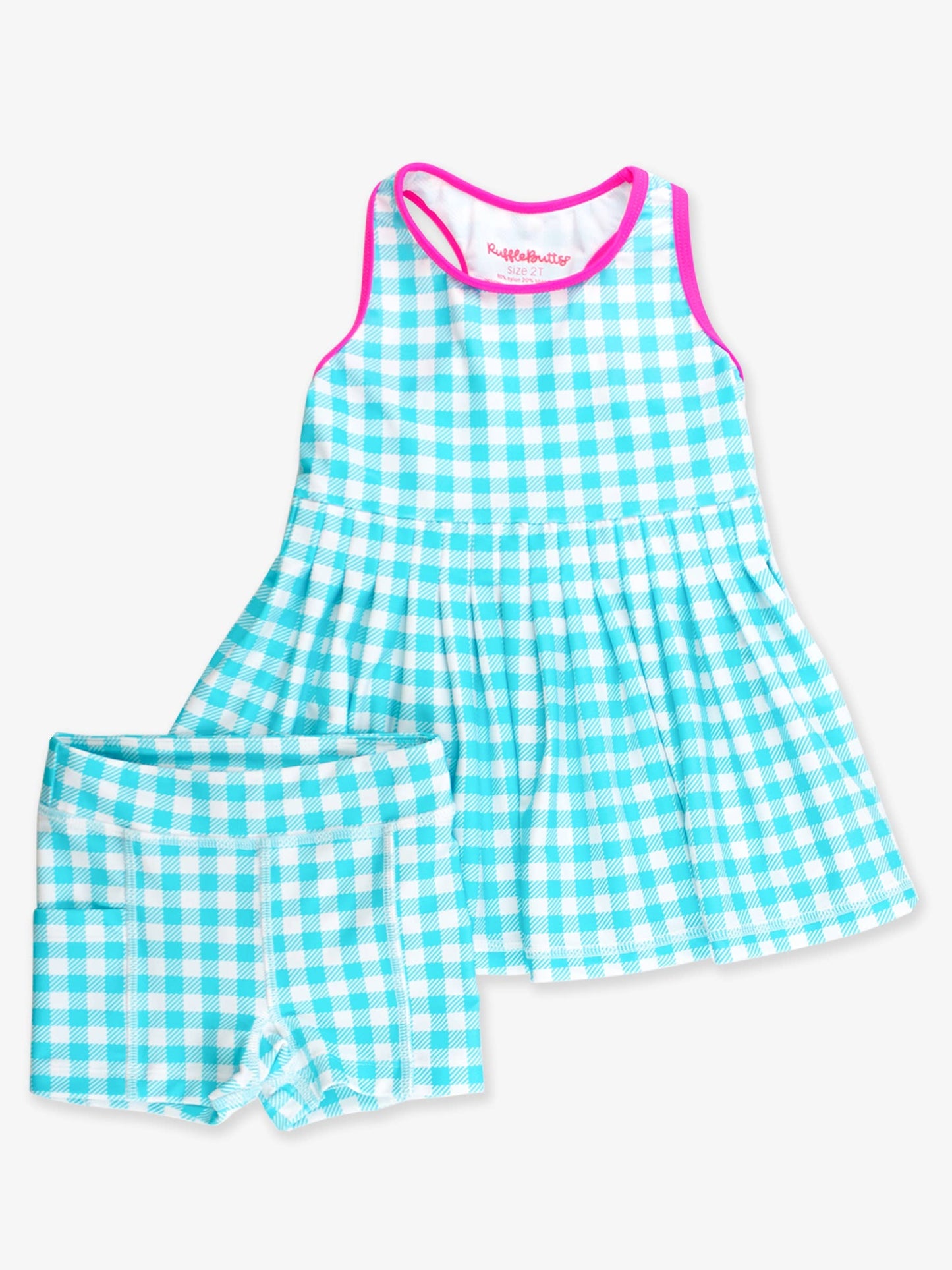 Aqua Gingham Dress