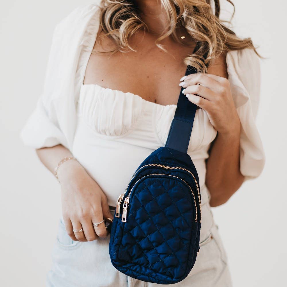 Penelope Puffer Bum Bag: Navy