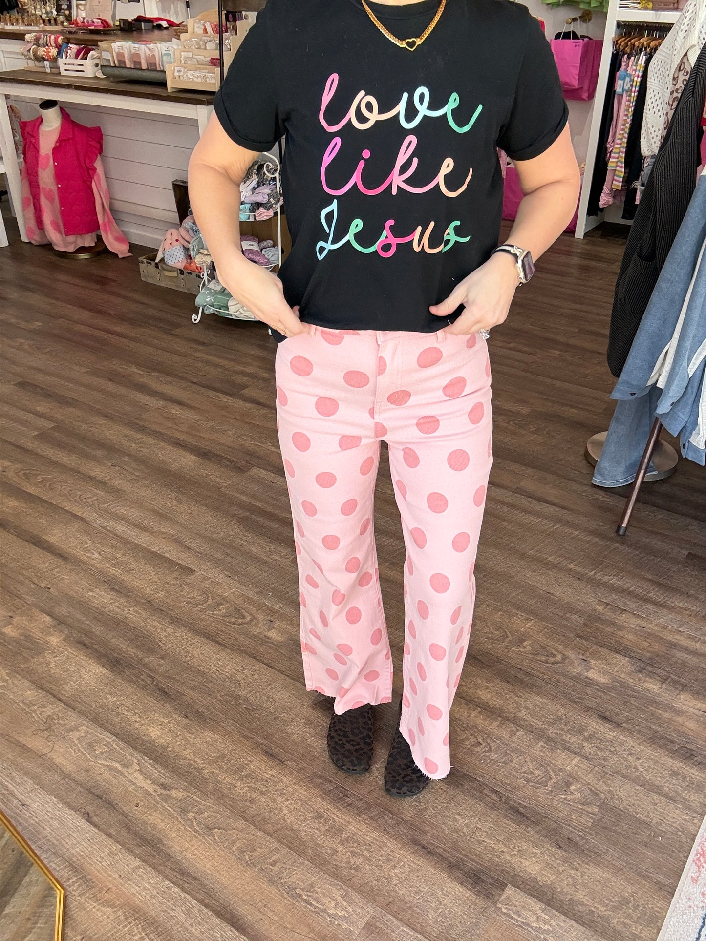 Pink Pop Polka Dot Denim