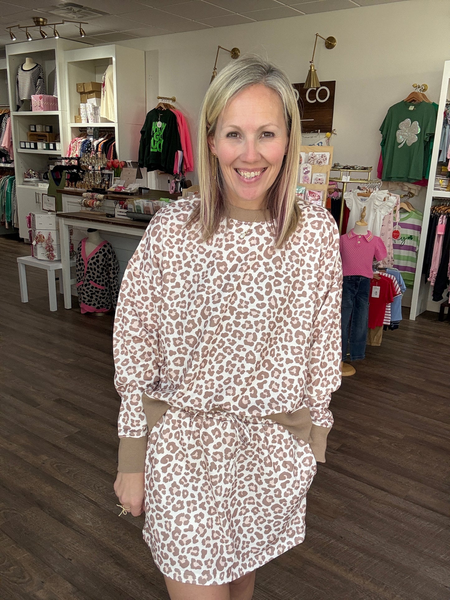 Throw on & Go Skort Set-Leopard