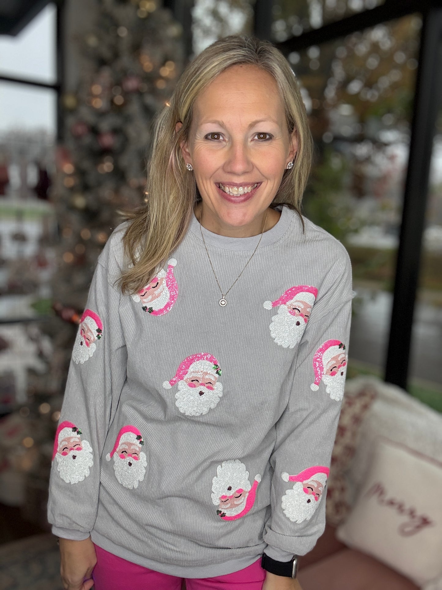 Pink Santa Sweatshirt!