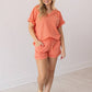 Knit Shorts- Coral