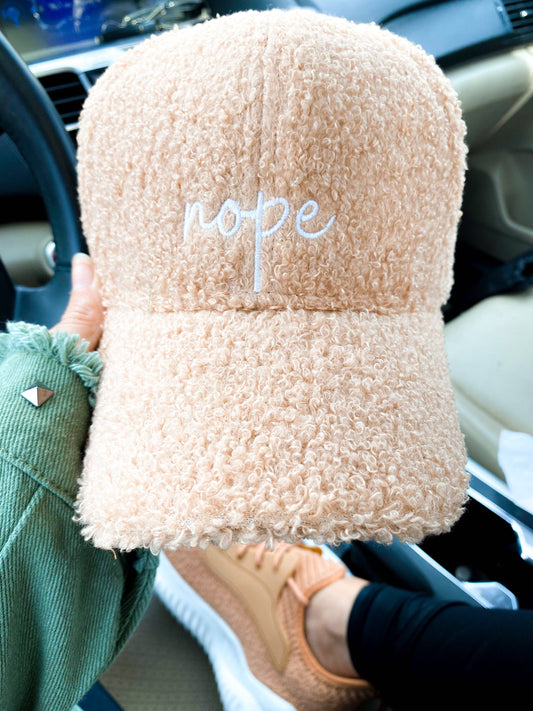 Sassy Sherpa Nope Hat