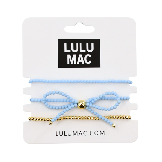 Blue Bow Bracelet Set