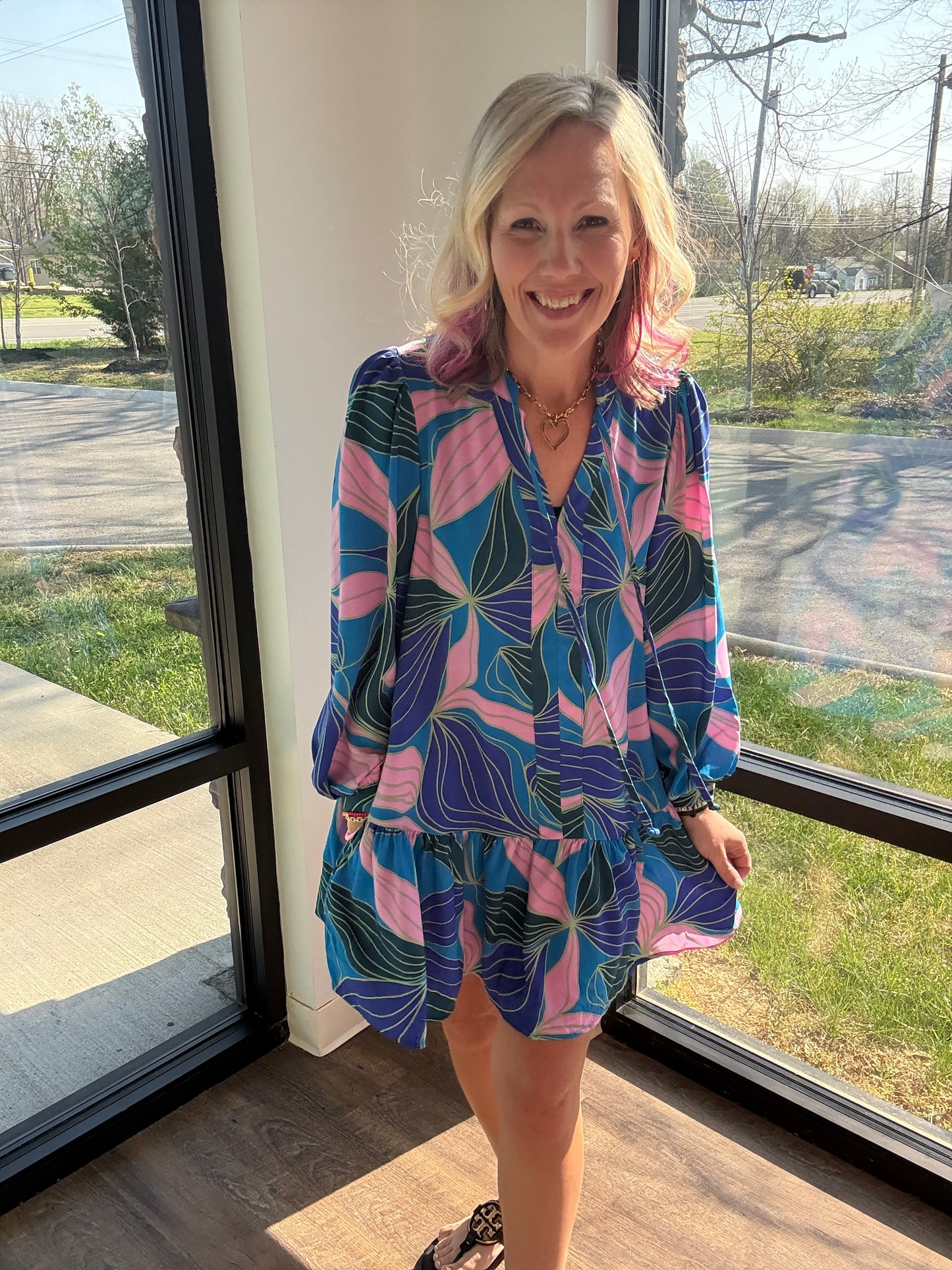 Glow Over Blue Dress