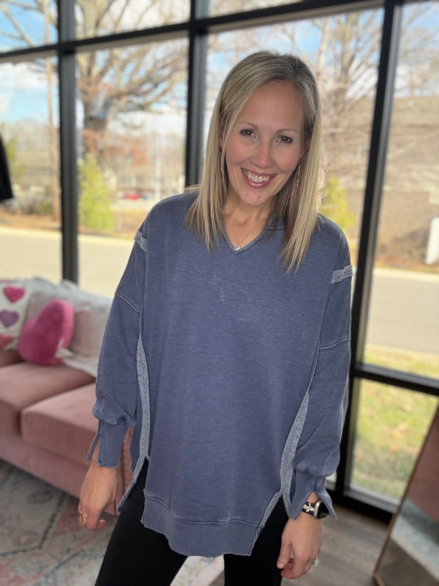 Comfy Cut Crew- Blue