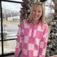 Pink Checkmate Sweater
