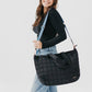 Quilted Tote Bag: Black