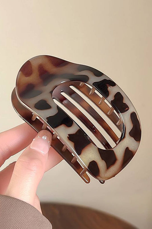 Leopard Oval Hair Claw Clip