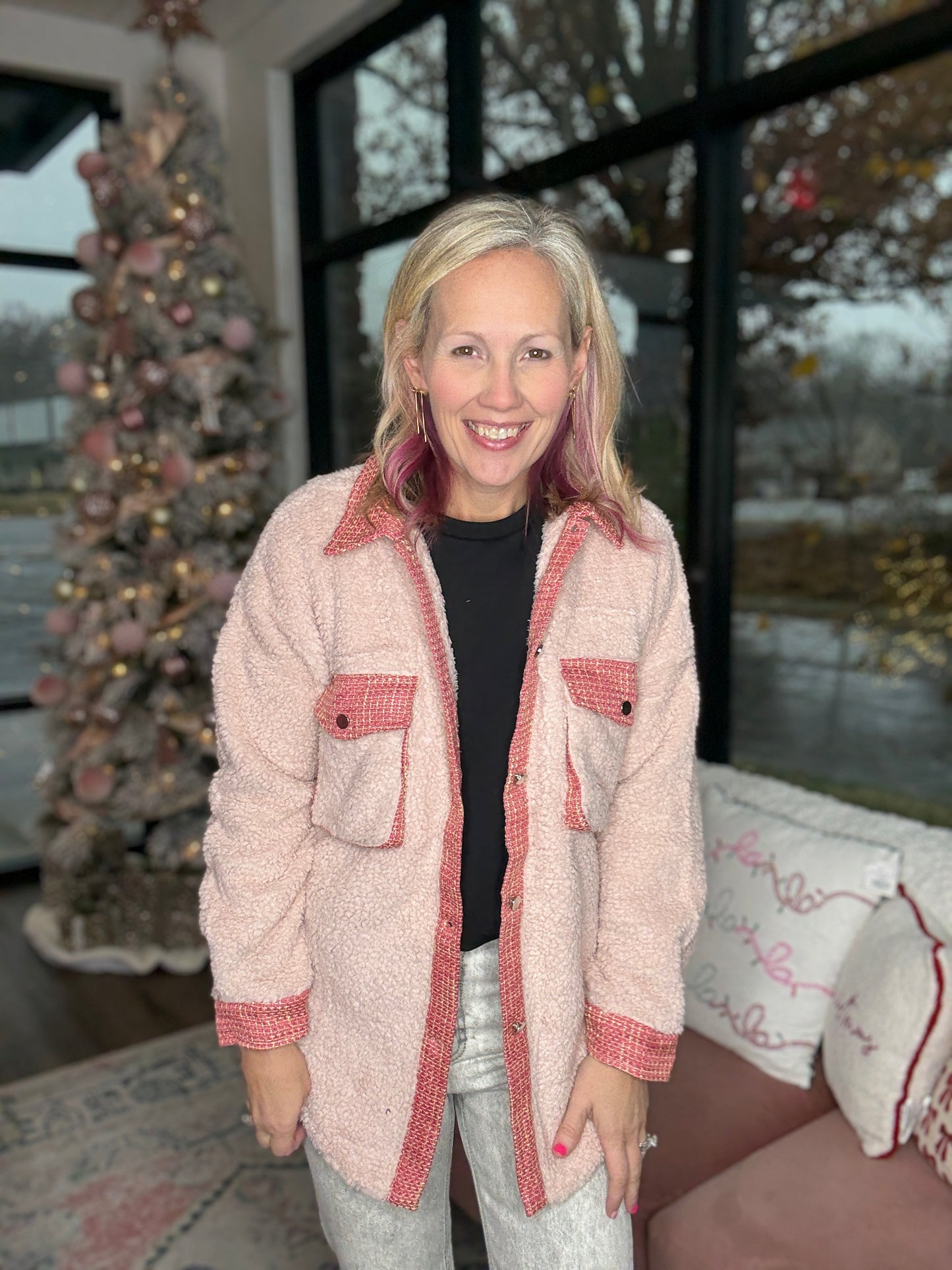 The Tweed Trails Jacket-Pink