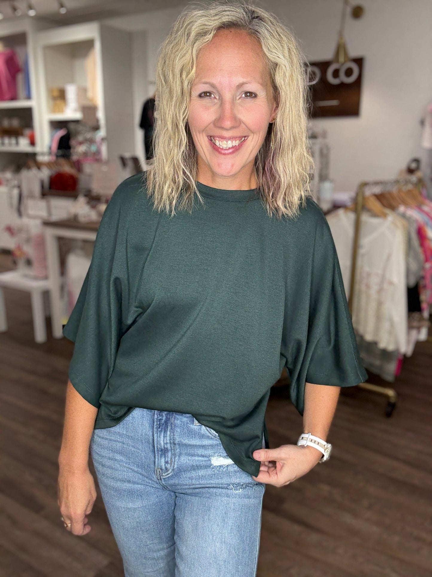 Saturday Stroll Top- Green