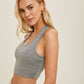 Cutout Core Bra-Olive