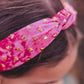 Gold Heart Velvet Knot Headband