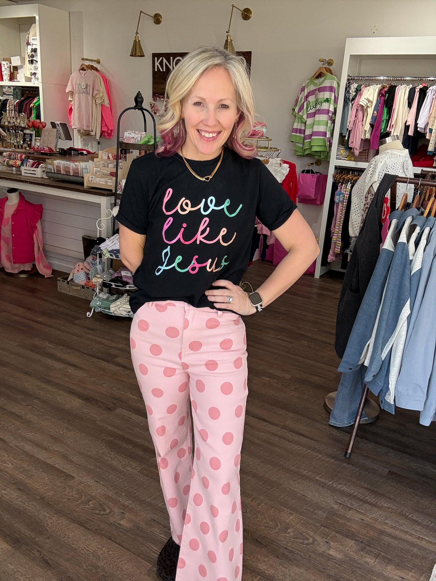 Pink Pop Polka Dot Denim