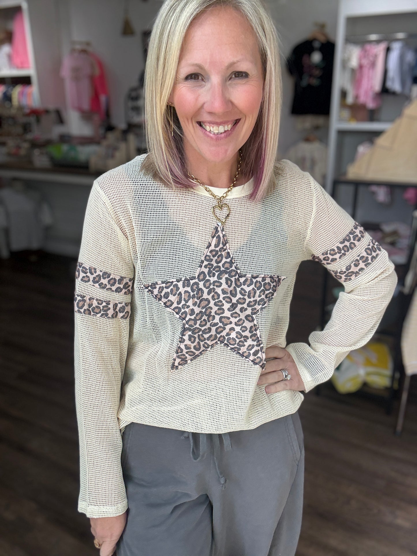 Mellow Mesh Top- Cheetah