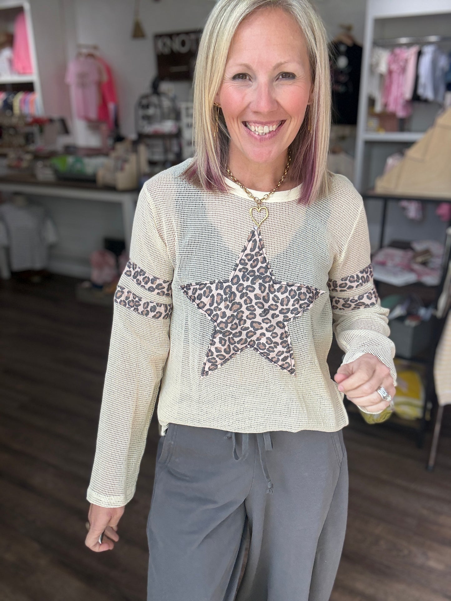 Mellow Mesh Top- Cheetah