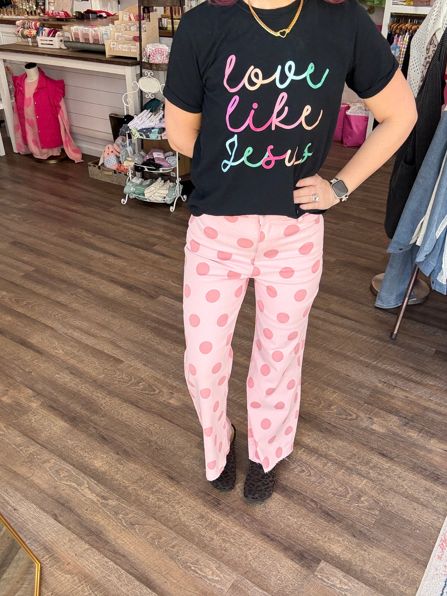 Pink Pop Polka Dot Denim
