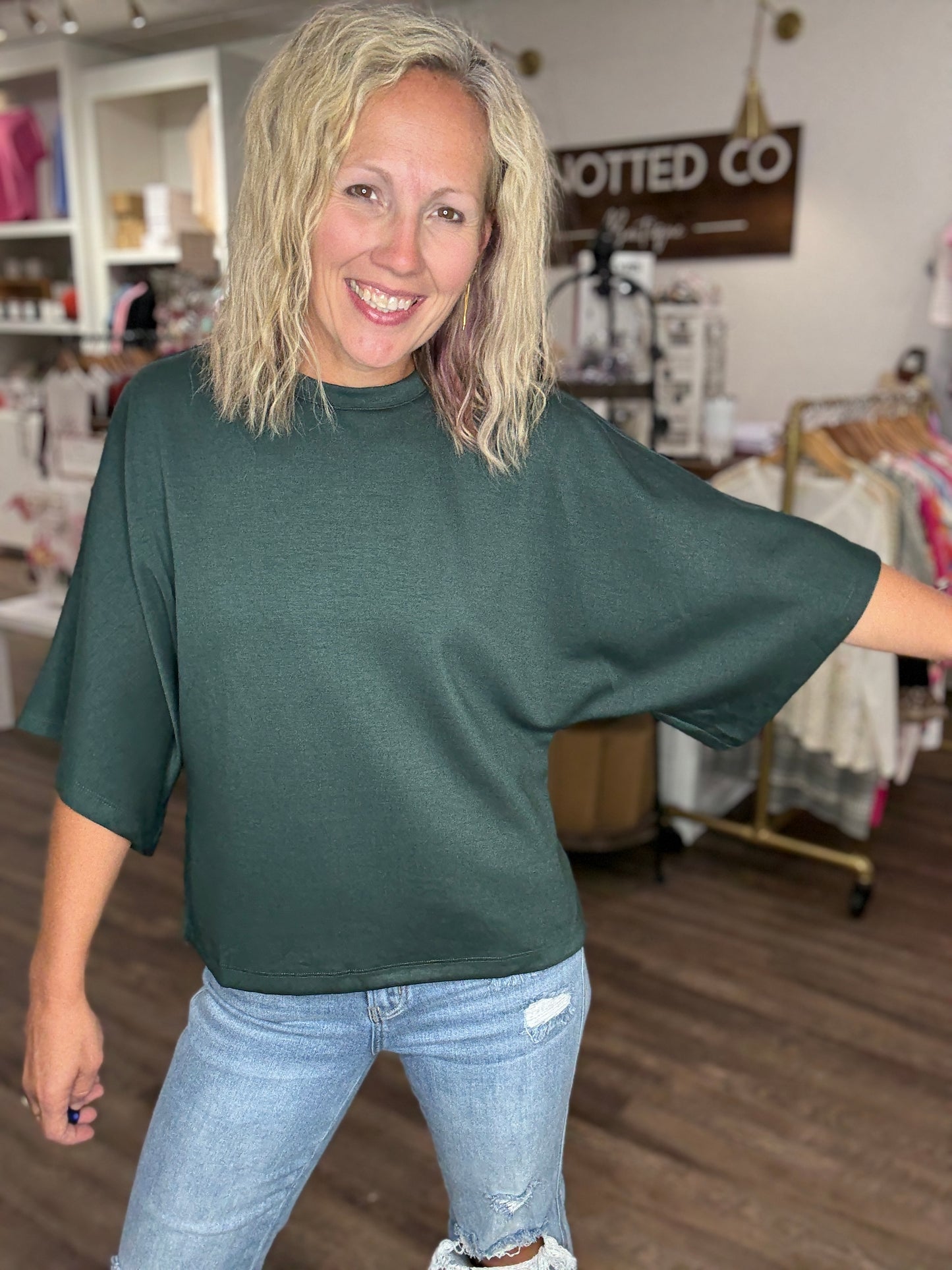 Saturday Stroll Top- Green