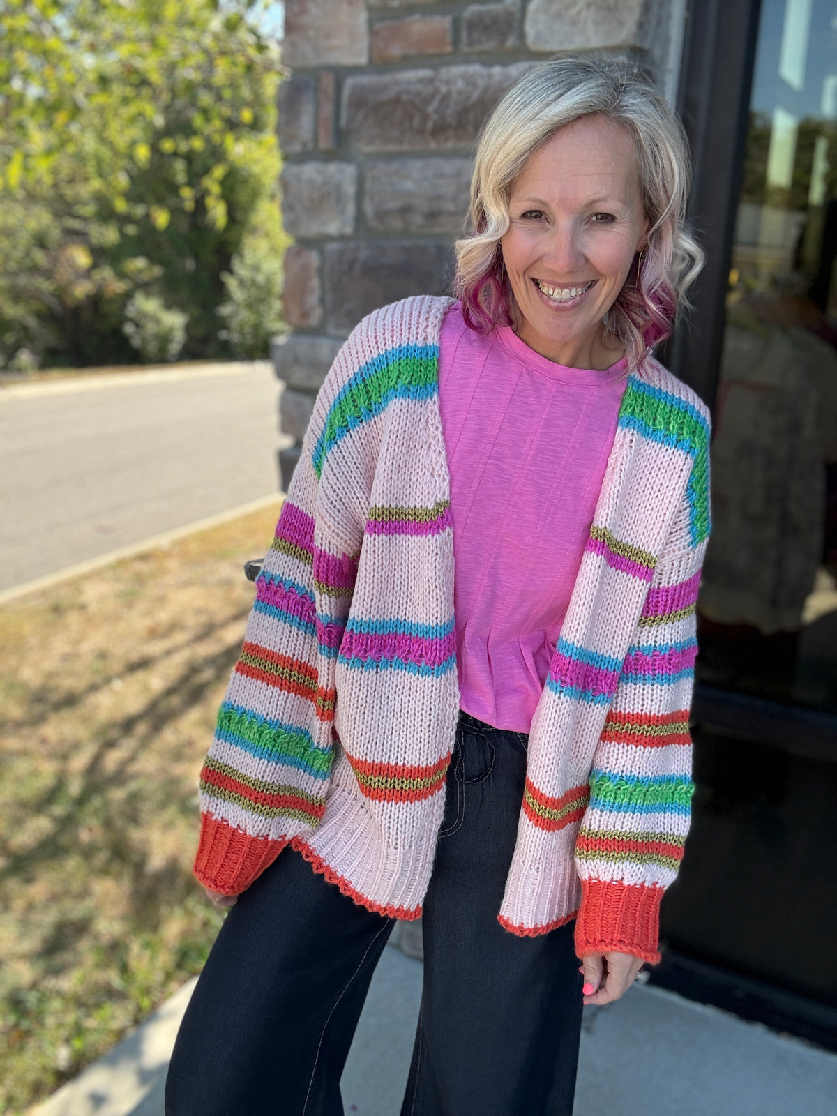 Happy Stripe Cardigan