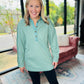 Cozy Henley Top- Smokey Sage