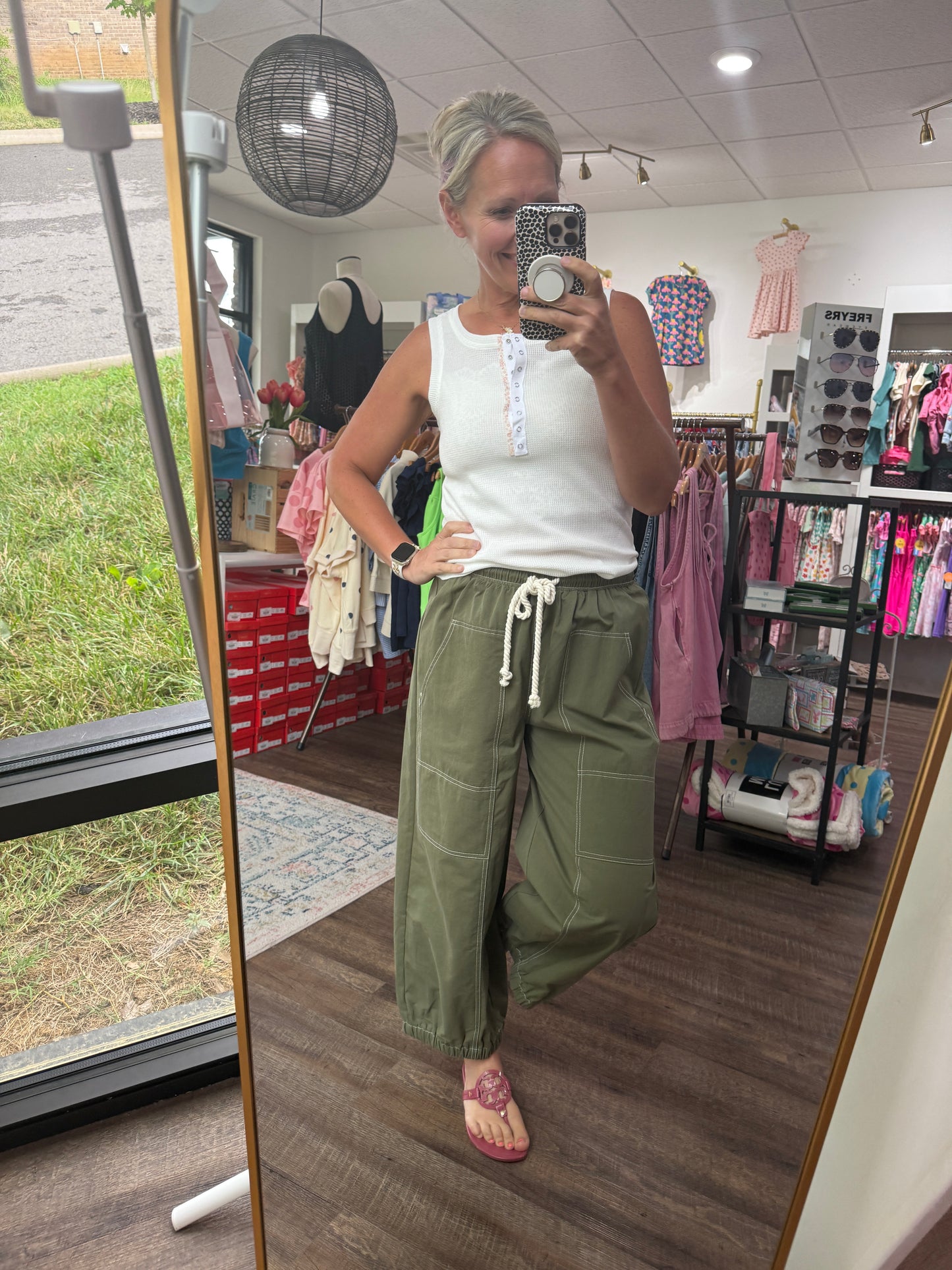 Off Duty Stitch Joggers- Olive