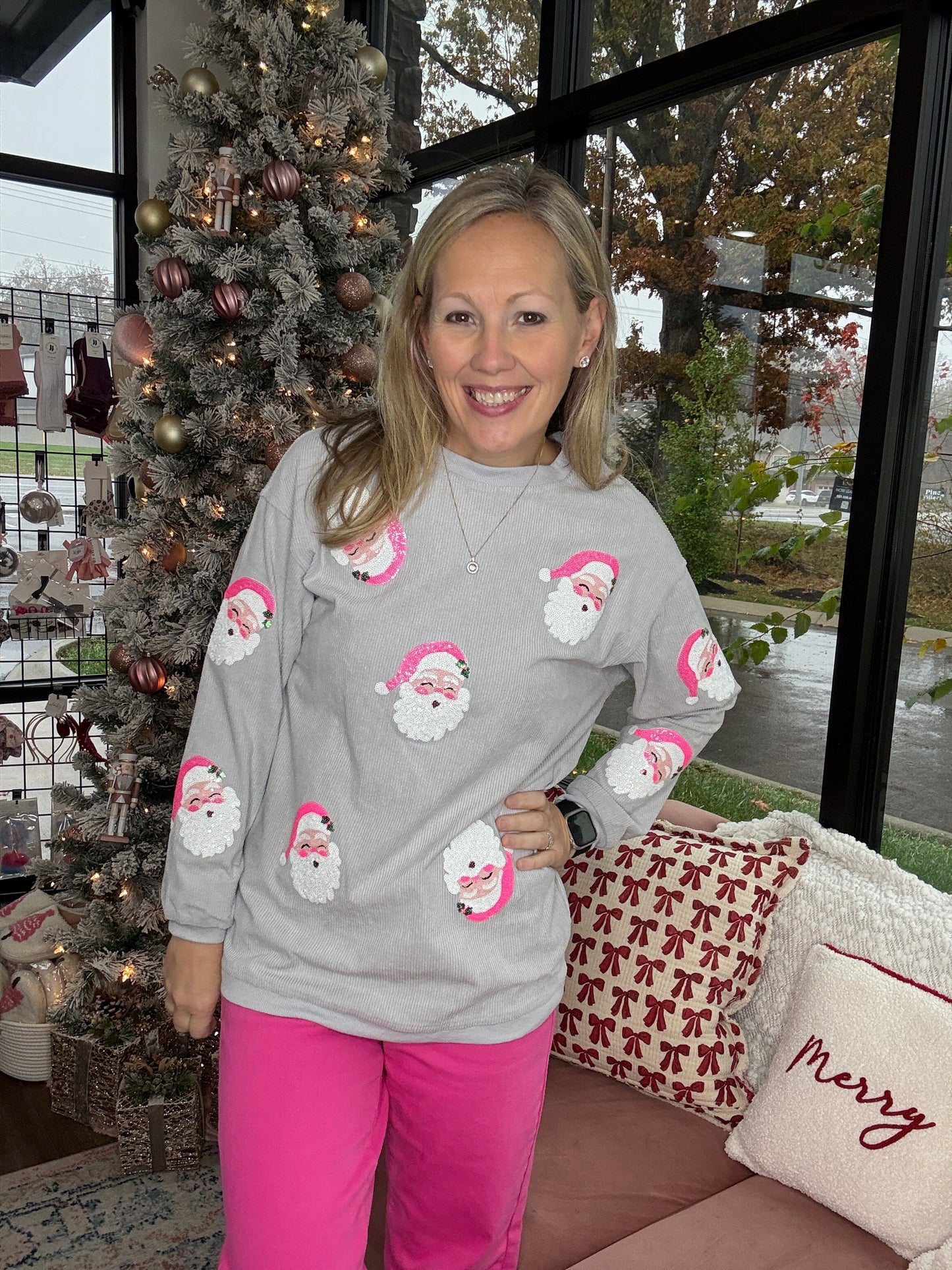 Pink Santa Sweatshirt!