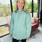 Cozy Henley Top- Smokey Sage