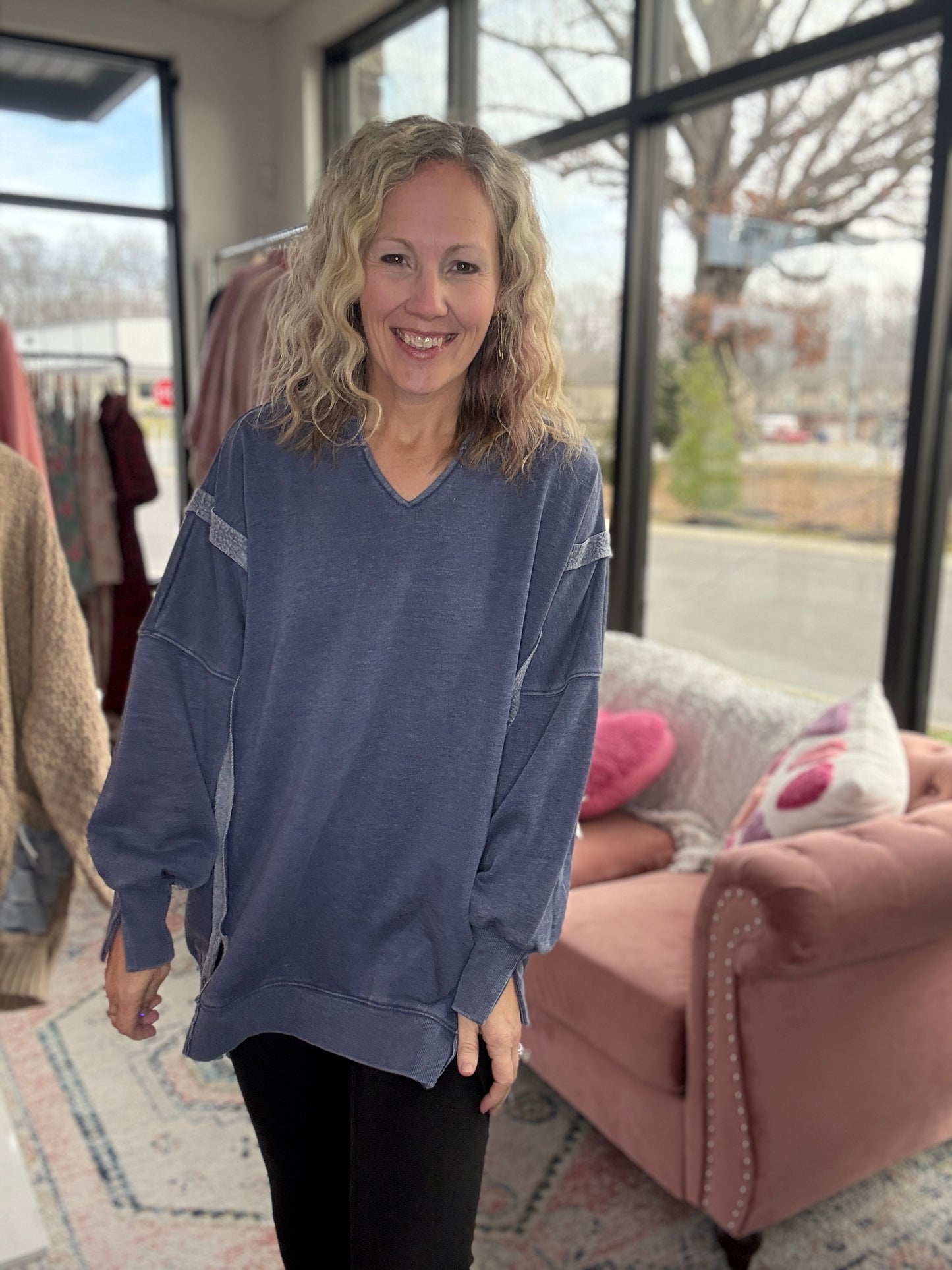 Comfy Cut Crew- Blue