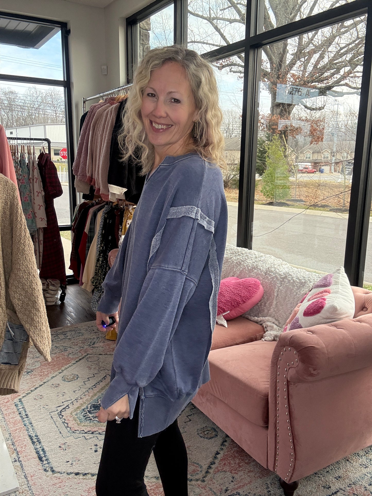 Comfy Cut Crew- Blue