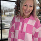 Pink Checkmate Sweater