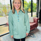 Cozy Henley Top- Smokey Sage