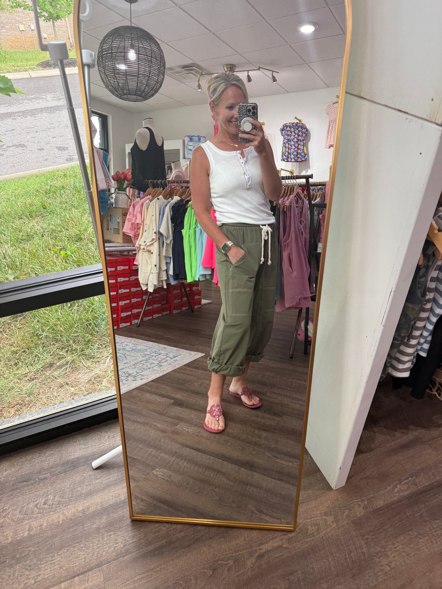 Off Duty Stitch Joggers- Olive